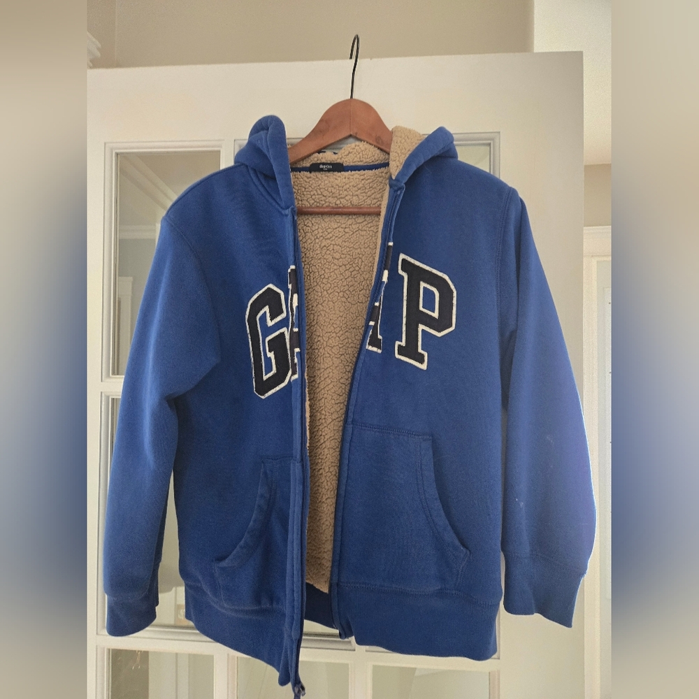 GAP Blue Sherpa-Lined Hoodie